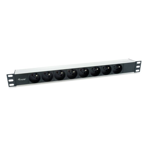 Regleta alimentacion aluminio rack 19 1u 8 tomas tipo shucko euro cable 1.8m