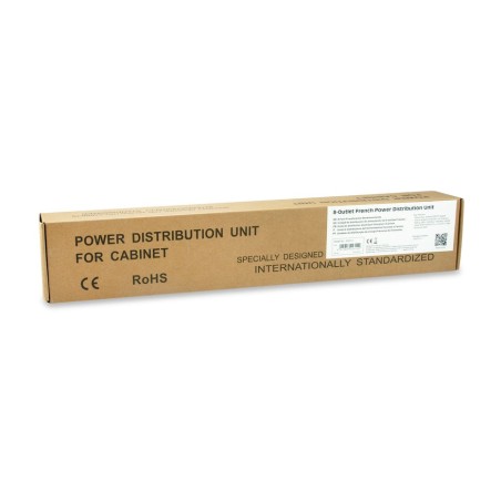 Regleta alimentacion aluminio rack 19 1u 8 tomas tipo shucko euro cable 1.8m