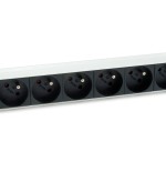 Regleta alimentacion aluminio rack 19 1u 8 tomas tipo shucko euro cable 1.8m