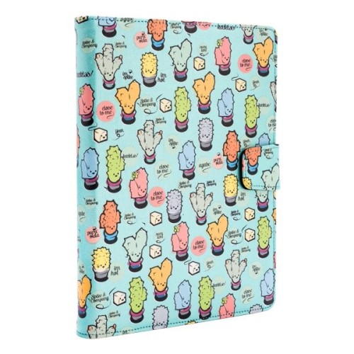 Funda universal rotatory 360 silver ht para tablet 9-10.1" cactoos green metal