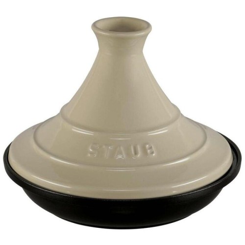 Staub tajine 20cm round, cream cast iron, tagine specialities