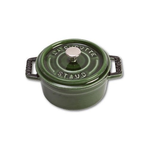 Staub mini cocotte 10cm redondo verde albahaca, hierro fundido