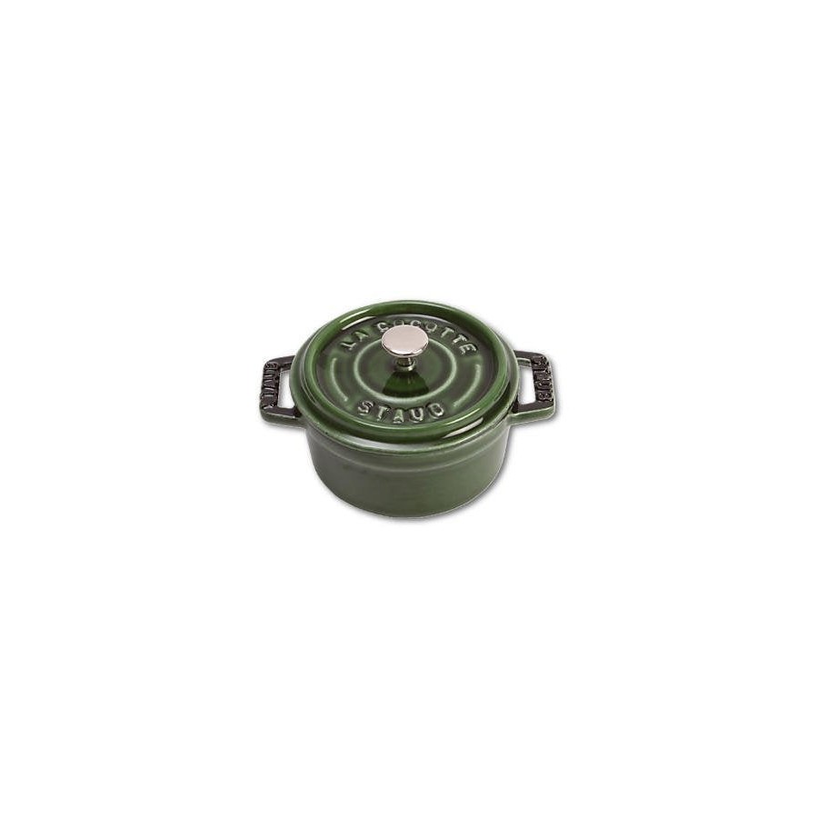 Staub mini cocotte 10cm redondo verde albahaca, hierro fundido