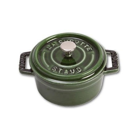 Staub mini cocotte 10cm redondo verde albahaca, hierro fundido