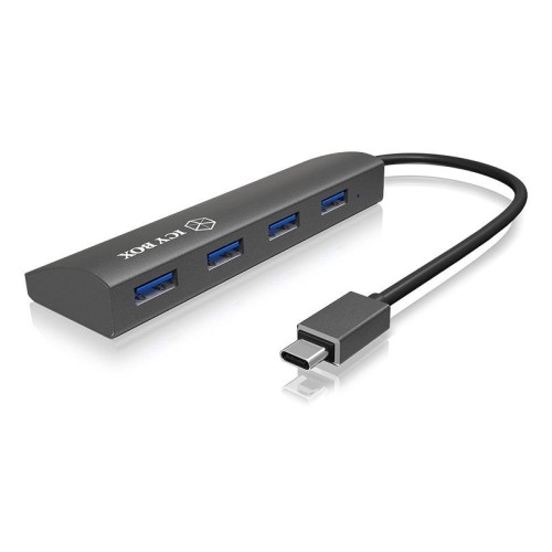 Icy box ib-ac6405-c hub de interfaz usb 3.2 gen 1 (3.1 gen 1) type-c 5000 mbit/s antracita