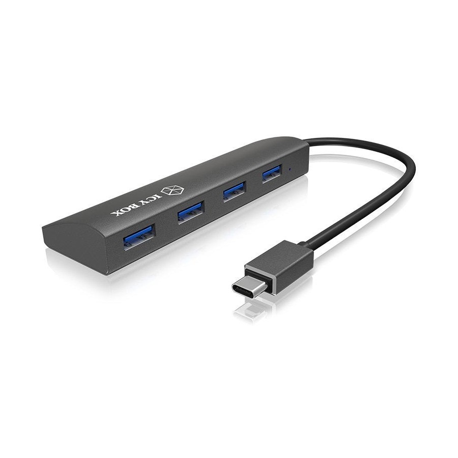 Icy box ib-ac6405-c hub de interfaz usb 3.2 gen 1 (3.1 gen 1) type-c 5000 mbit/s antracita