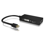 Icy box ib-ac1032 mini displayport dvi-d + vga (d-sub) + hdmi negro