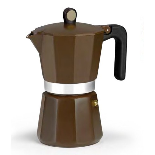 Cafetera italiana induction cream m671012 12 tazas marrón