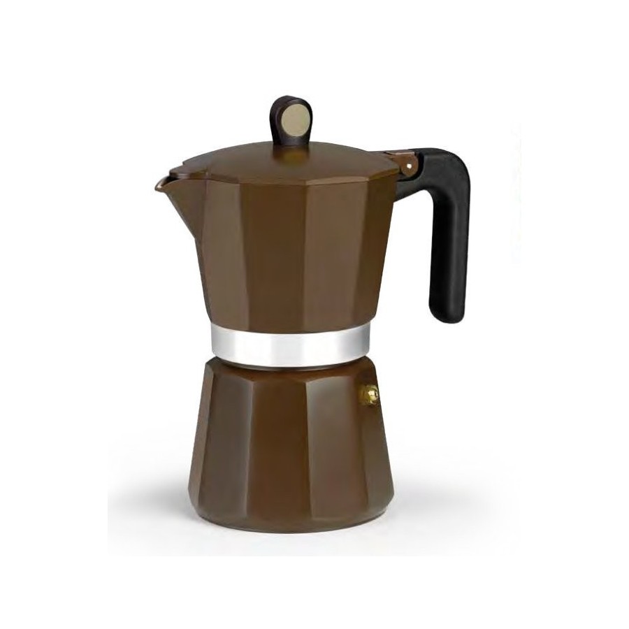 Cafetera italiana induction cream m671012 12 tazas marrón