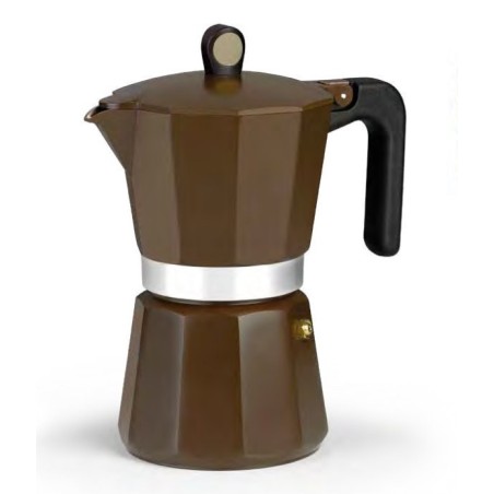 Cafetera italiana induction cream m671012 12 tazas marrón