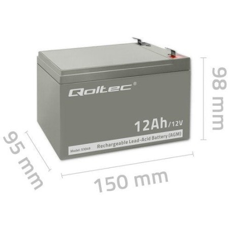 Batería qoltec agm  12v  12ah