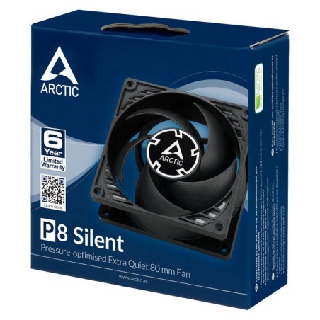 Arctic p8 silent carcasa del ordenador ventilador 8 cm negro