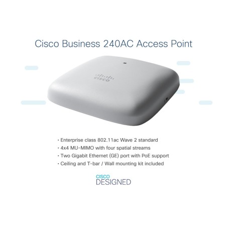 Cisco business 240ac 802.11ac 4x4 wave 2 access point ceiling mount