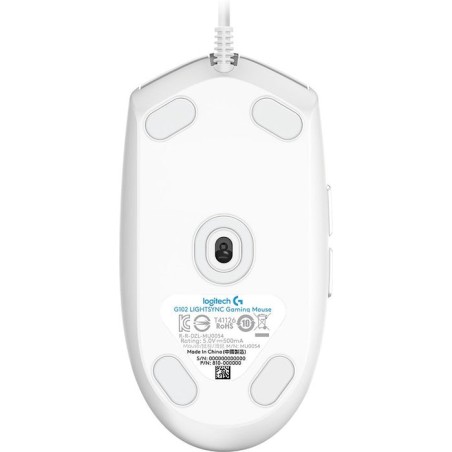 Ratón gaming logitech g102 lightsync hasta 8000 dpi blanco