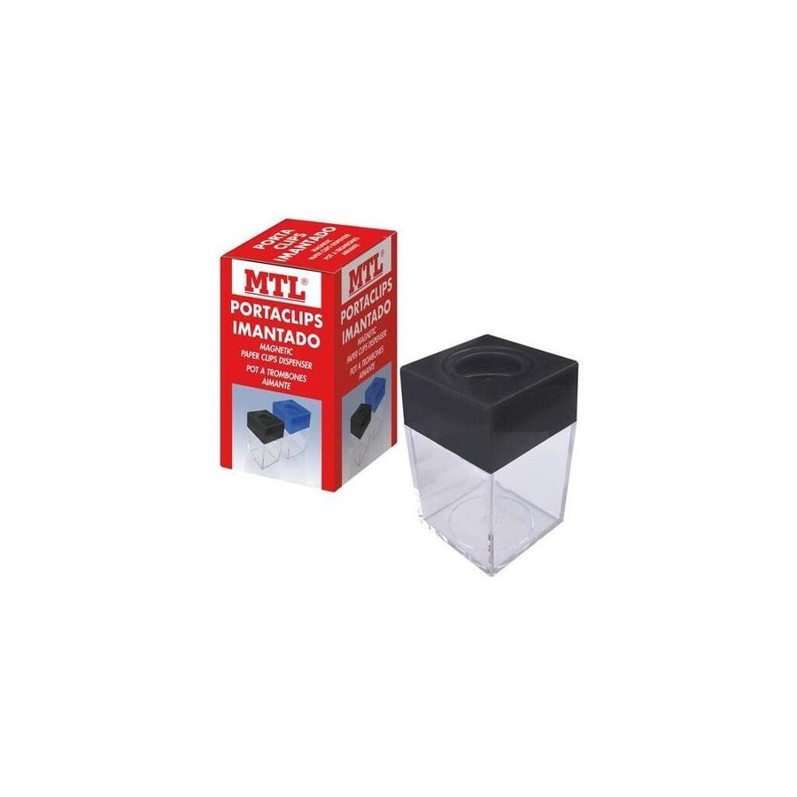 Mtl portaclips imantado depósito transparente plástico embocadura negro