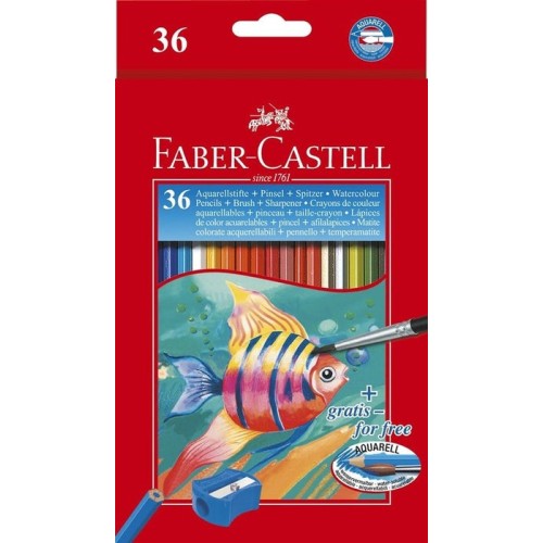 Faber castell lápices de colores acuarelables classic c/sacapuntas -estuche de 36u-