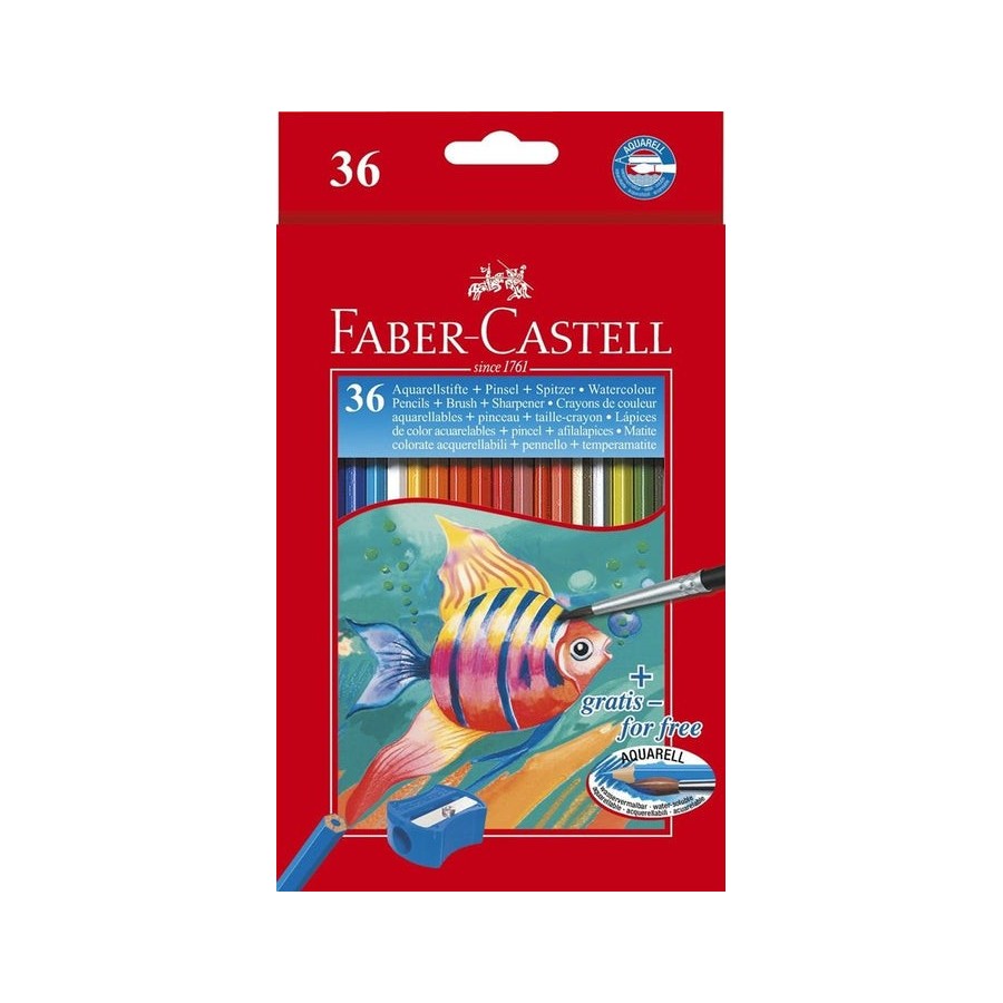 Faber castell lápices de colores acuarelables classic c/sacapuntas -estuche de 36u-