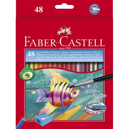 Faber castell lápices de colores acuarelables classic c/sacapuntas -estuche de 48u-