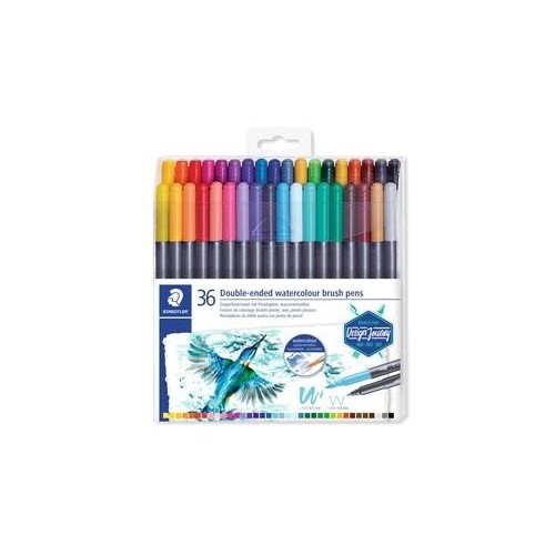 Staedtler rotulador doble punta de fibra acuarelables design journey colores -36u-