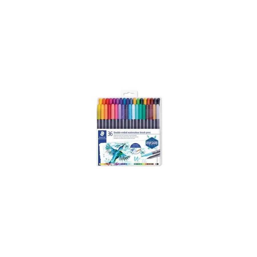 Staedtler rotulador doble punta de fibra acuarelables design journey colores -36u-