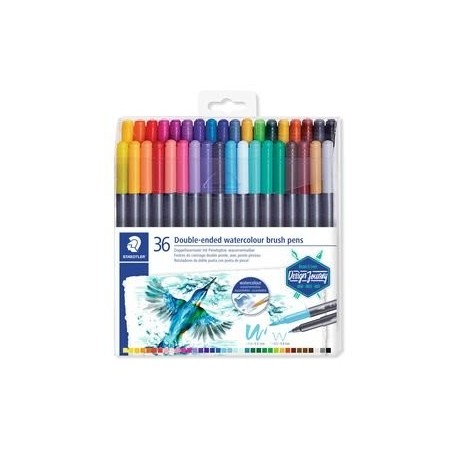 Staedtler rotulador doble punta de fibra acuarelables design journey colores -36u-
