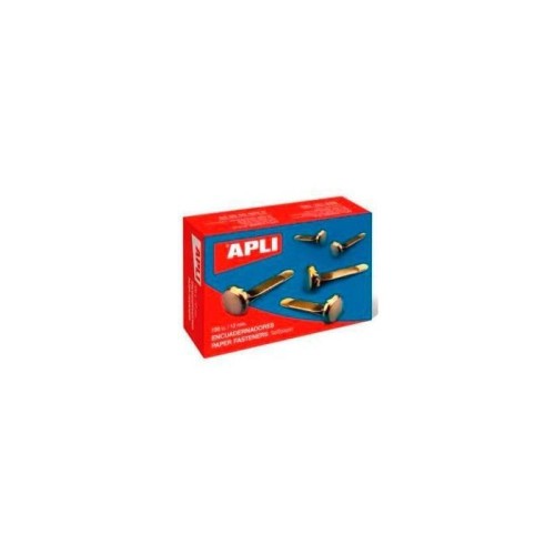 Apli encuadernadores metálicos sin arandela dorados 12mm - 100ud-