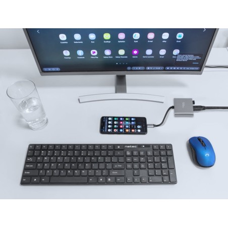 Adaptador natec multipuerto usb-c a usb 3.0 hdmi 4k