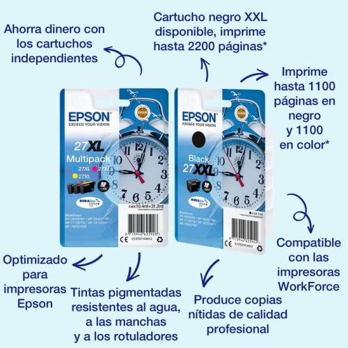 Cartucho tinta epson t270140 negro wf3000/wf7000/ despertador