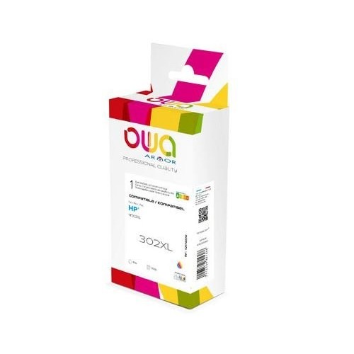 Tinta compatible owa. hp 302xl en color tricolor f6u67ae