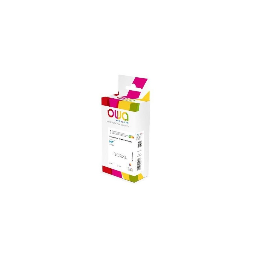 Tinta compatible owa. hp 302xl en color tricolor f6u67ae