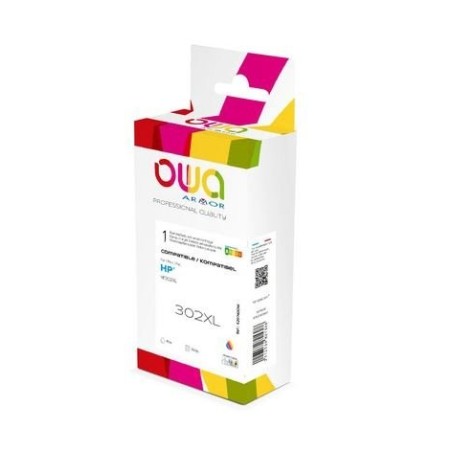 Tinta compatible owa. hp 302xl en color tricolor f6u67ae