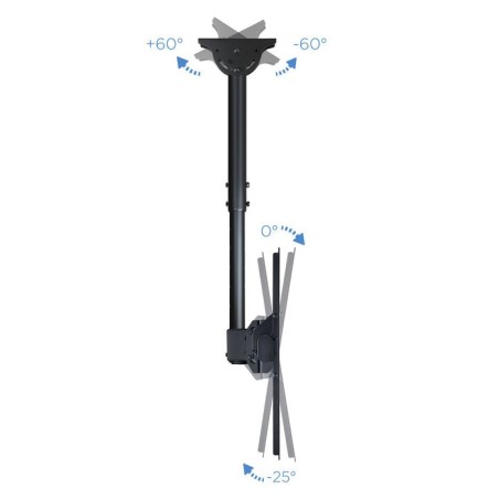 Tooq soporte de techo giratorio para tv de 37"-70" - gestion de cables - peso max 50kg - vesa 600x400mm