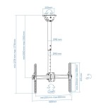 Tooq soporte de techo giratorio para tv de 37"-70" - gestion de cables - peso max 50kg - vesa 600x400mm