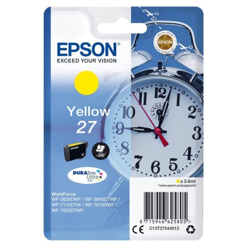 Cartucho tinta epson t270440 amarillo wf3000/wf7000/ despertador