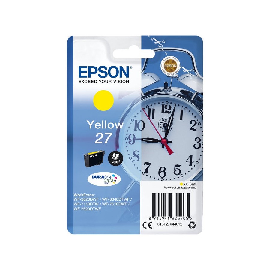 Cartucho tinta epson t270440 amarillo wf3000/wf7000/ despertador