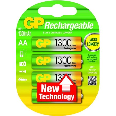 Gp pila recargable lr06 aa 1.2v ni-mh 1300mah blister de 4 unidades