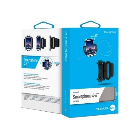 Mobilis brazalete de brazo/muñeca universal para smartphones de 4" a 6"
