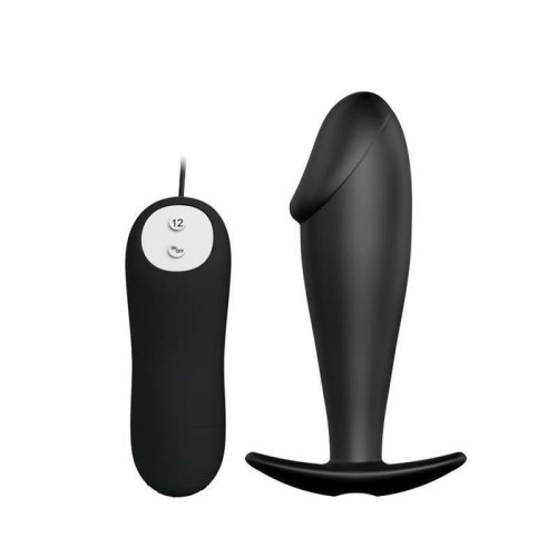 Plug anal negro con mando