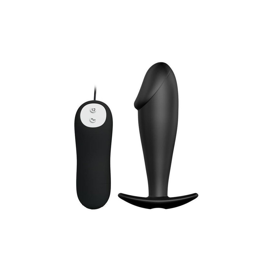 Plug anal negro con mando