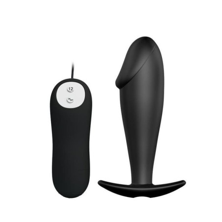 Plug anal negro con mando