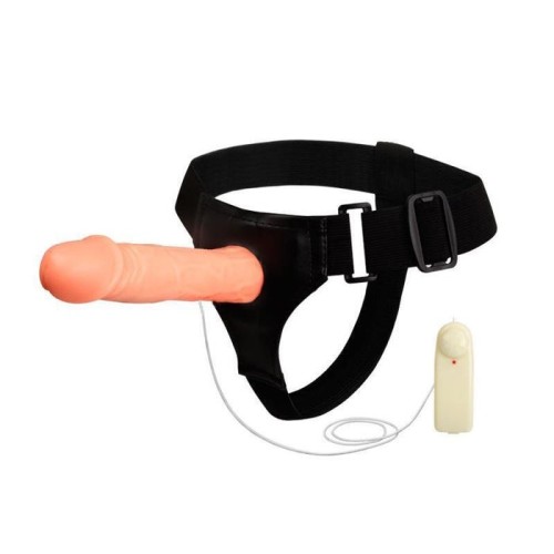 Arnés con dildo hueco jessica 18 cm