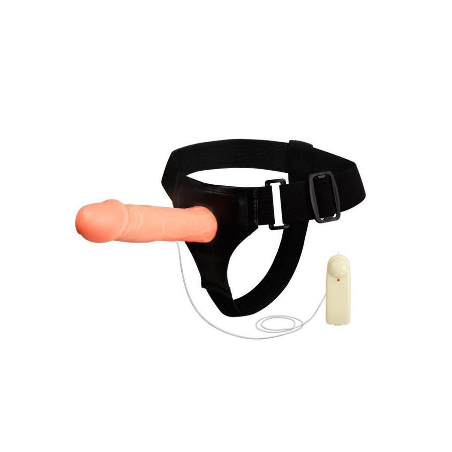 Arnés con dildo hueco jessica 18 cm