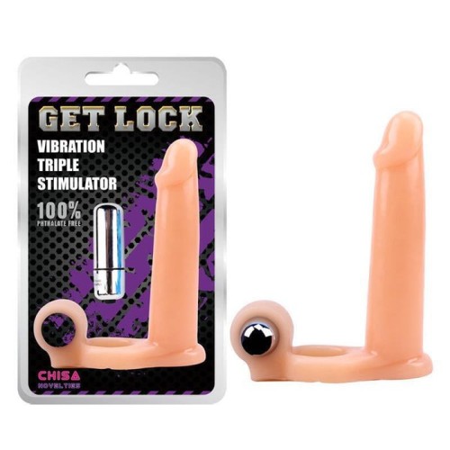 Funda para el pene con vibracion 15.5 cm natural
