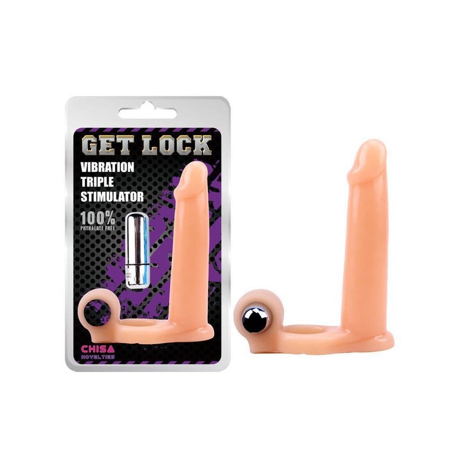 Funda para el pene con vibracion 15.5 cm natural