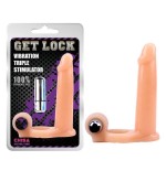 Funda para el pene con vibracion 15.5 cm natural