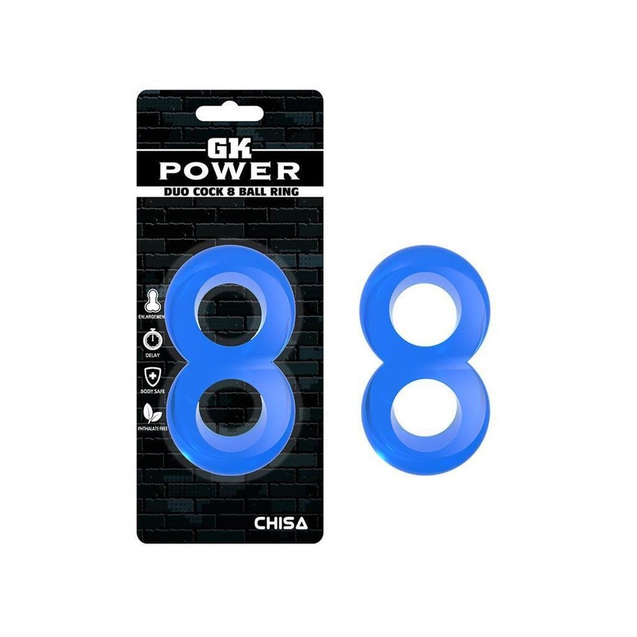 Anillo para el pene doble duo cock 8 azul
