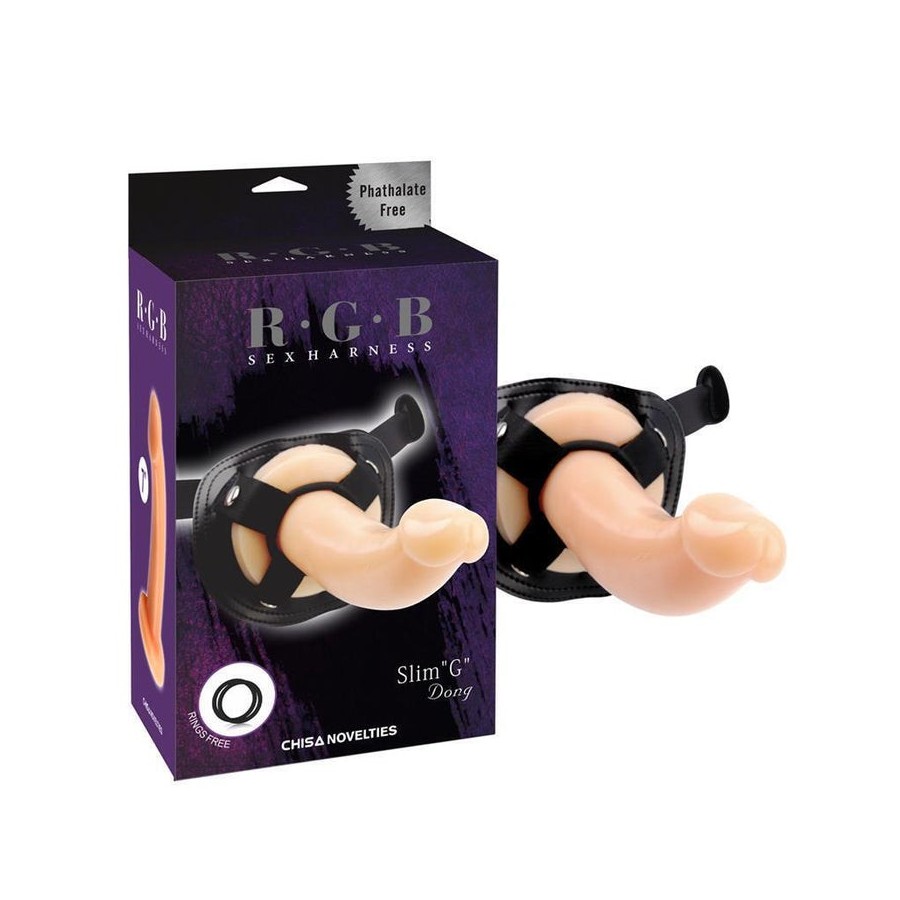 Arnés y dildo slim g 19 cm natural