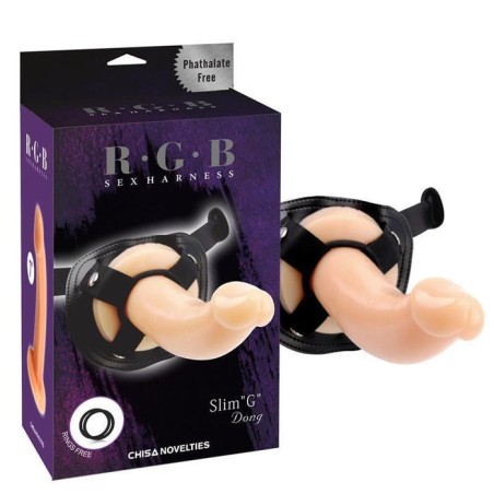 Arnés y dildo slim g 19 cm natural