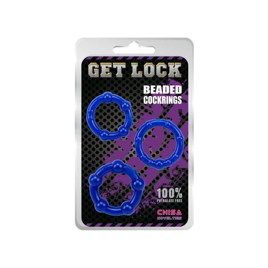 Anillos para el pene beaded azul