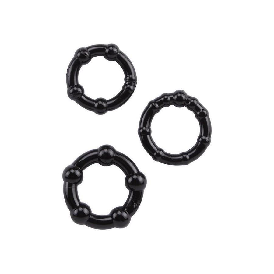 Anillos para el pene beaded negro